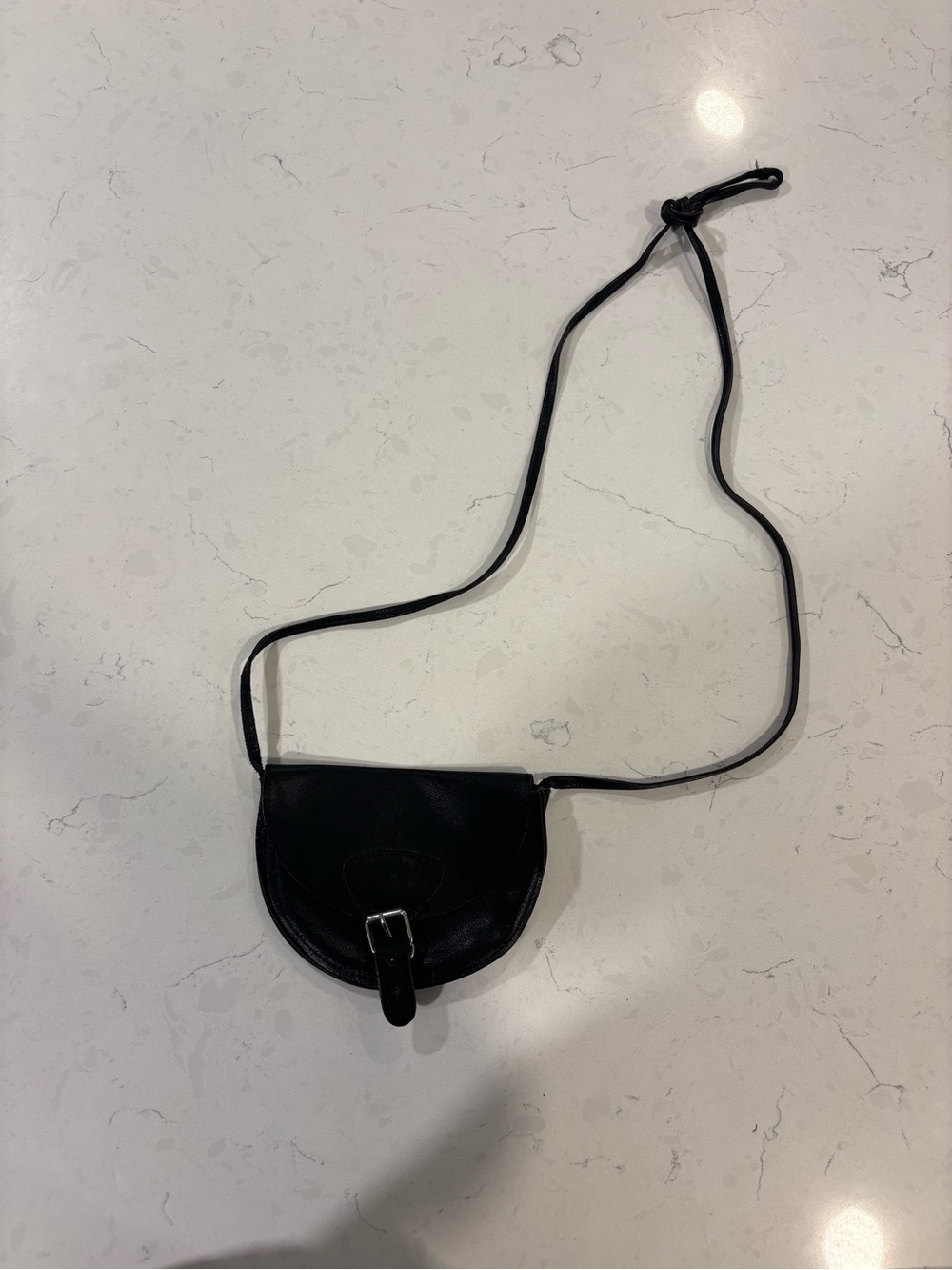 Classic Black Leather Crossbody Bag